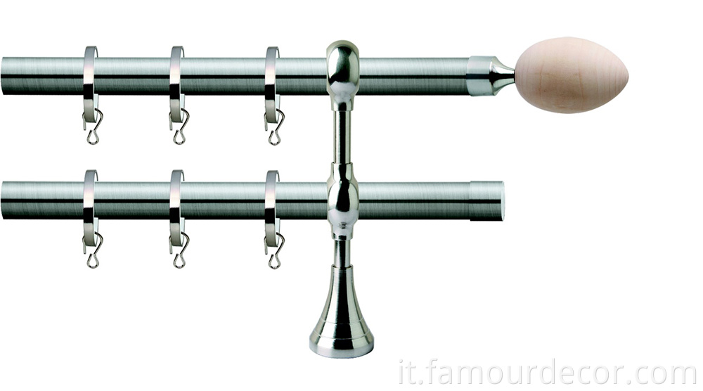 Solid wood curtain rod